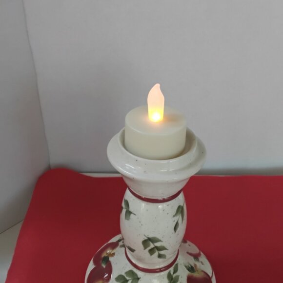 JKL Apple Theme Ceramic (2) pcs Votive Set Vintage - Picture 8 of 9